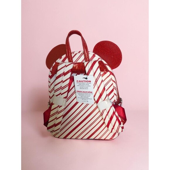 Loungefly Disney Parks Mickey Mouse Peppermint Swirl Holiday Mini Backpack (NWT) main image 5